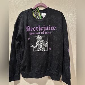 NWT Beetlejuice Ghost with the Most Rhinestone Bling Sweatshirt sz XL